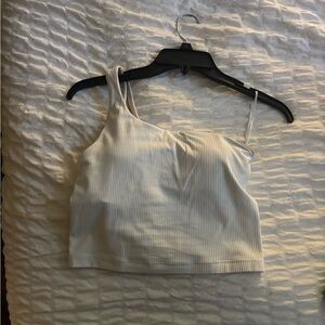 Lululemon Athletica White Ribbed Crop Top